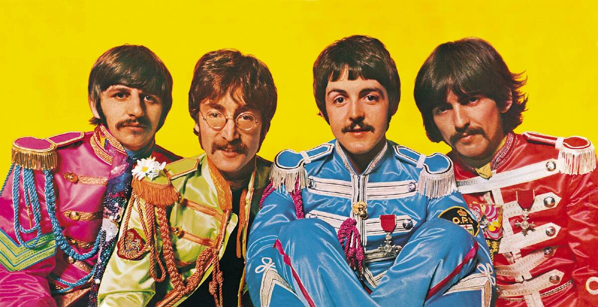 From left, The Beatles - Ringo Starr, John Lennon,Paul McCartney and George Harrison - in their Sgt Pepper's costumes. Photo: supplied