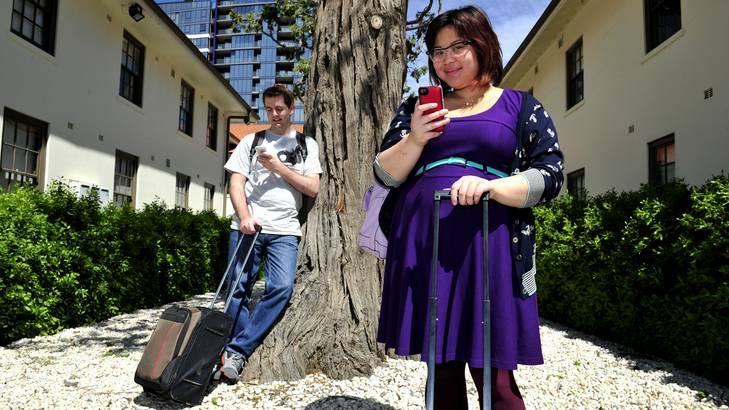 Grant Alexander and Stephanie-Krystle Chin descend on Canberra ready to tweet. Photo: Jay Cronan