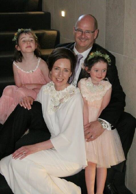 Melanie Swan on her wedding day in 2014 amid her treatment for breast cancer.
