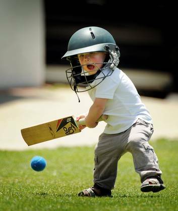 Archie Brown has a hit while on the sidelines at the T20 match between Eastlake and Weston Creek. Photo: Colleen Petch
