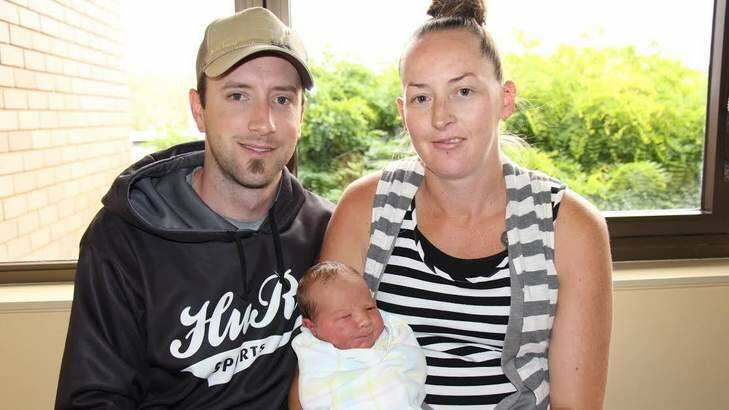 Simon Cosier with wife Michelle Cosier and baby Levi Jackson Cosier.