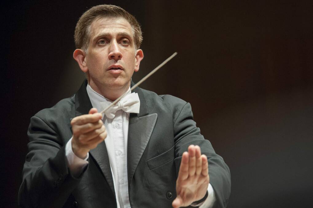 Nicholas Milton conducting the Canberra Symphony Orchestra. Photo: supplied