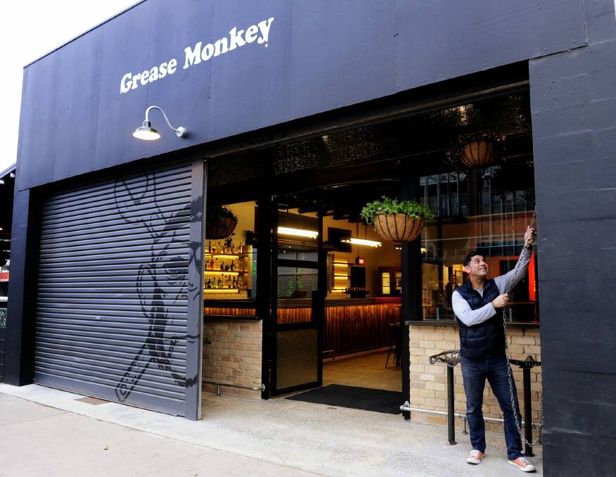 Canberra restaurateur Socrates Kochinos outside his newest venture, Grease Monkey, due to open at the end of this week in Lonsdale Street, Braddon. Photo: Melissa Adams