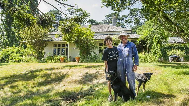 Sue and Ulli Tuisk outside their home on Hazeldell Rd, near Bungendore, which they were very lucky to save last night. Photo: Rohan Thomson
