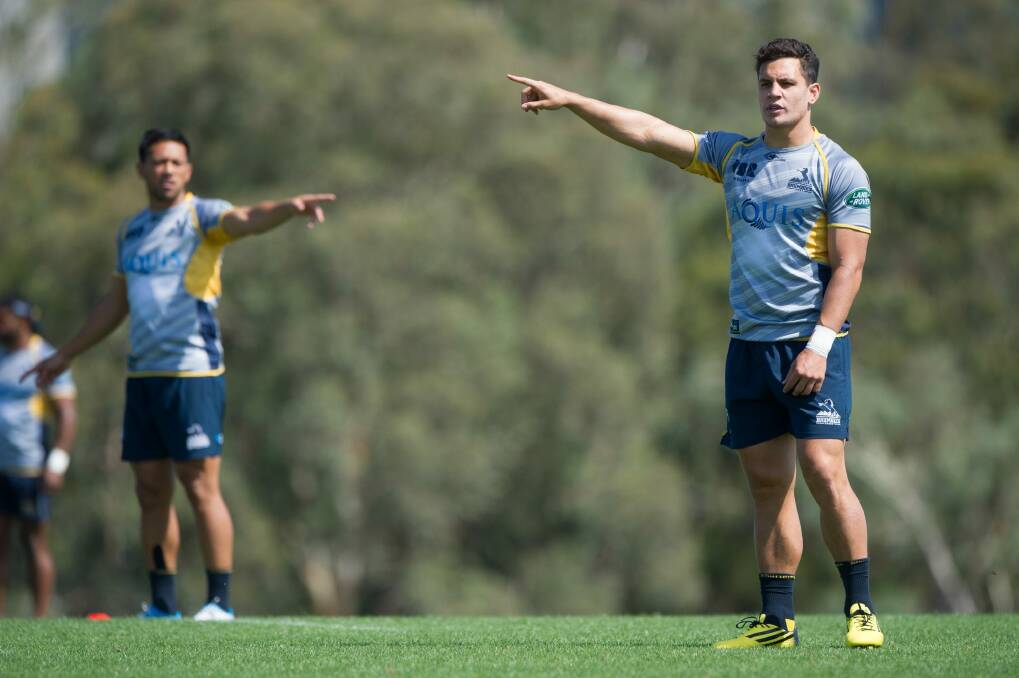 Double trouble: Matt Toomua and Christian Lealiifano will team up as the Brumbies' playmakers on Friday night. Photo: Jay Cronan