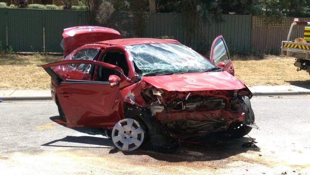 A head on crash in Calwell was caused when one driver had a medical episode, police say. Photo: Katie Burgess