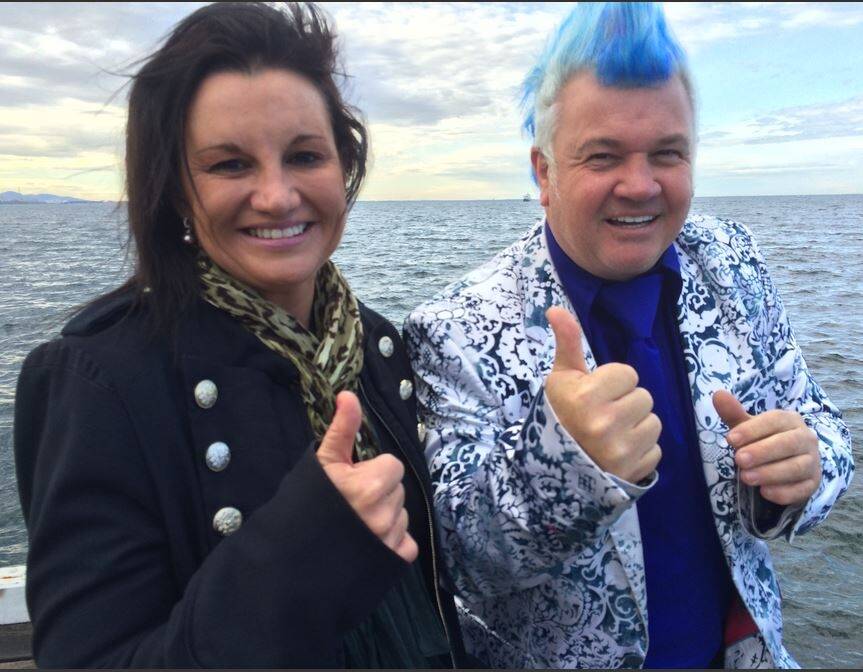 Senator Jacqui Lambie and Geelong Mayor Darryn Lyons promote a Bass Strait catamaran service.  Photo: Supplied