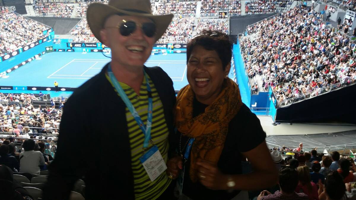 Nill and George Kyrgios at the Australian Open, watching Nick play. Photo: Chris Dutton