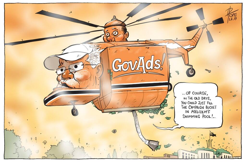 The Canberra Times' editorial cartoon for Friday, February 1, 2019. Photo: David Pope