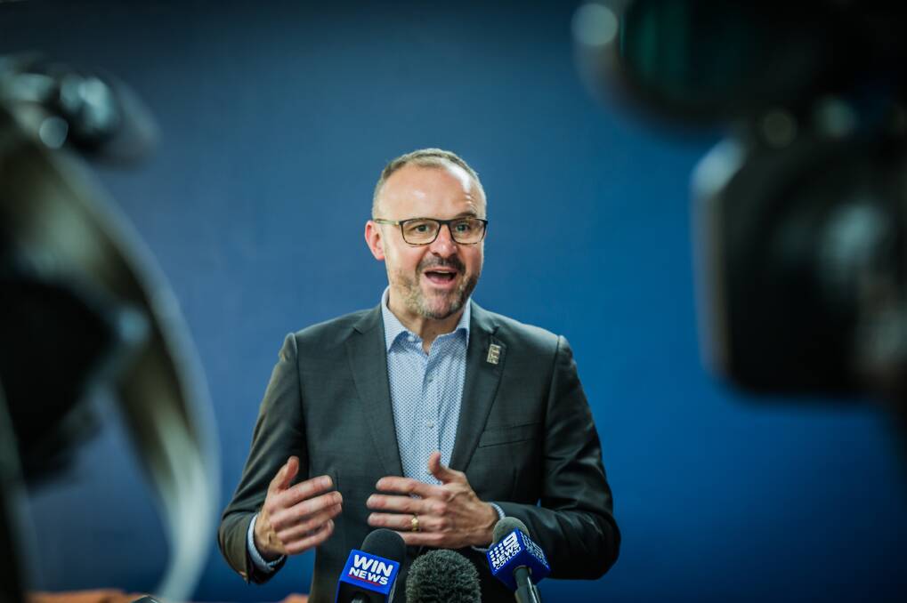 ACT Chief Minister Andrew Barr. Photo:  Karleen Minney