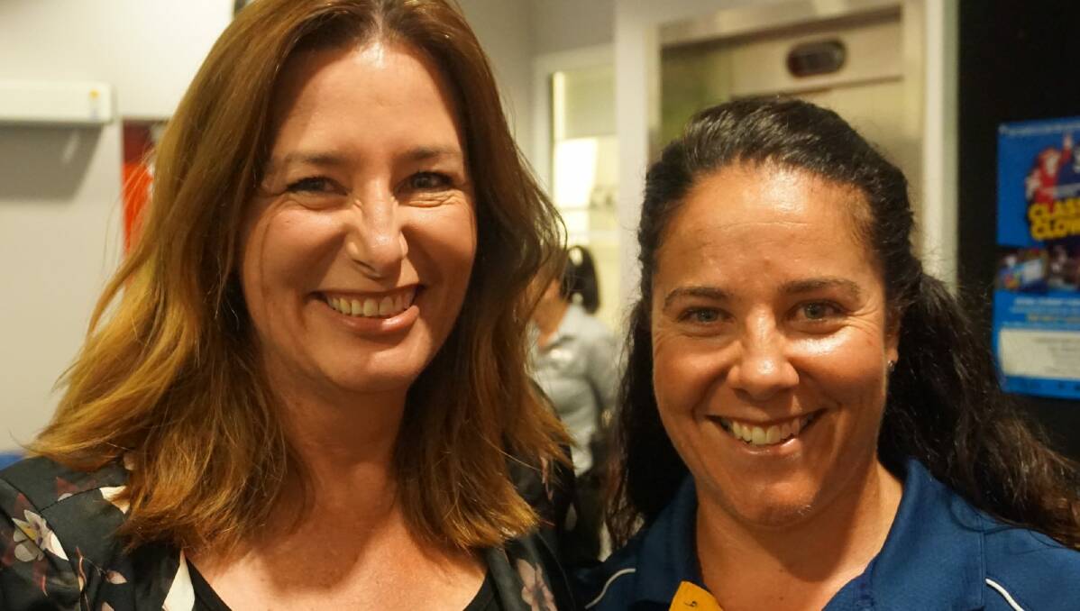 socials, march 21, 2017. ACT Women in Sport forum. Wednesday, March 19, 2017. ACT Minister for Sport Yvette Berry and Australian rugby player Louise Burrows.? Photo: Kaarin Dynon