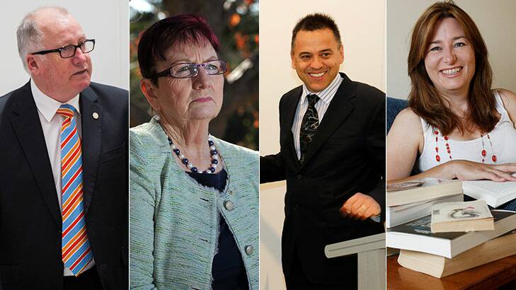 The four Labor backbenchers vying to be the sixth minster: Mick Gentleman, Mary Porter, Chris Bourke and Yvette Berry.