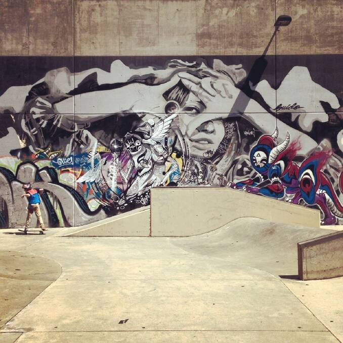 A Canberra skatepark graffiti mural. Photo: Mel Edwards