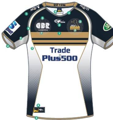 A design of the Brumbies' jersey for the 2017 Super Rugby season. Photo: Supplied