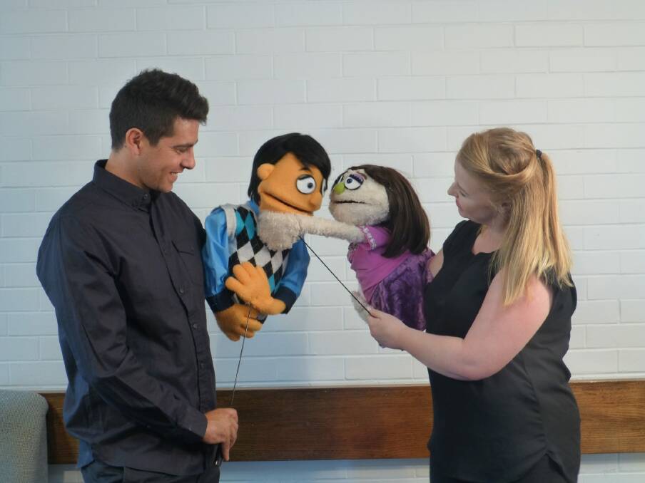 Nick Valois as Princeton and Emma McCormack as Kate Monster in Supa's <i>Avenue Q</i>.  Photo: Garrick Smith
