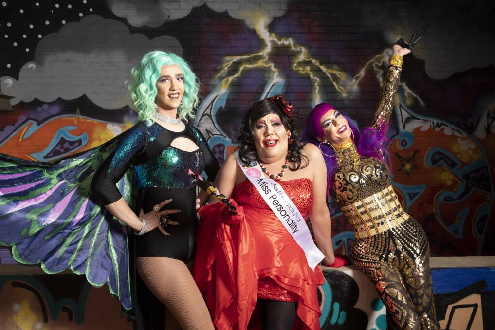 Queen B, Mad B, and Vanity Wilde will be celebrating the anniversary of the marriage equality Yes vote this weekend at Braddon. Photo: Sitthixay Ditthavong