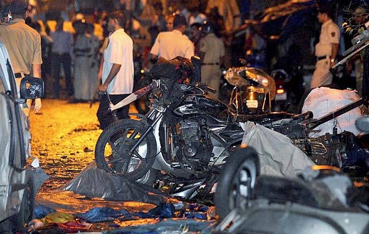 Wreckage ... destroyed motorbikes in the Opera House area. Photo: AP