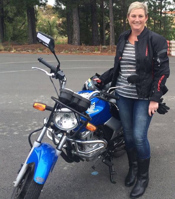 Labor backbencher Bec Cody posted on her MLA Facebook page in February about taking the first steps to getting her motorcycle licence. Photo: Facebook / Bec Cody for Murrumbidgee