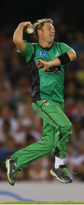 Shane Warne had a rough time in the Big Bash opener, posting bowling figures of 0-41 from 2.2 overs. Photo: Getty Images