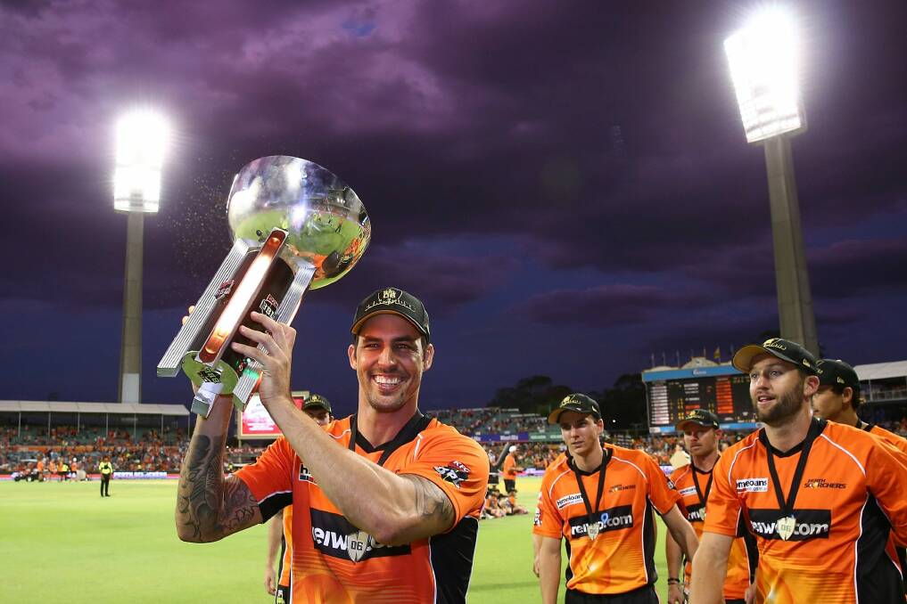 Best for last: Mitchell Johnson was on fire in the Scorchers' final two  BBL matches. Photo: Getty Images