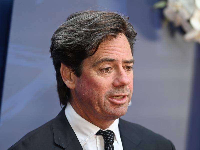 Gillon McLachlan says he is unsure if there will be federal funding for a new stadium in Hobart. (Morgan Hancock/AAP PHOTOS)
