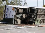 Ten people were killed when their coach rolled near Greta in the NSW Hunter Valley in June 2023. (Darren Pateman/AAP PHOTOS)
