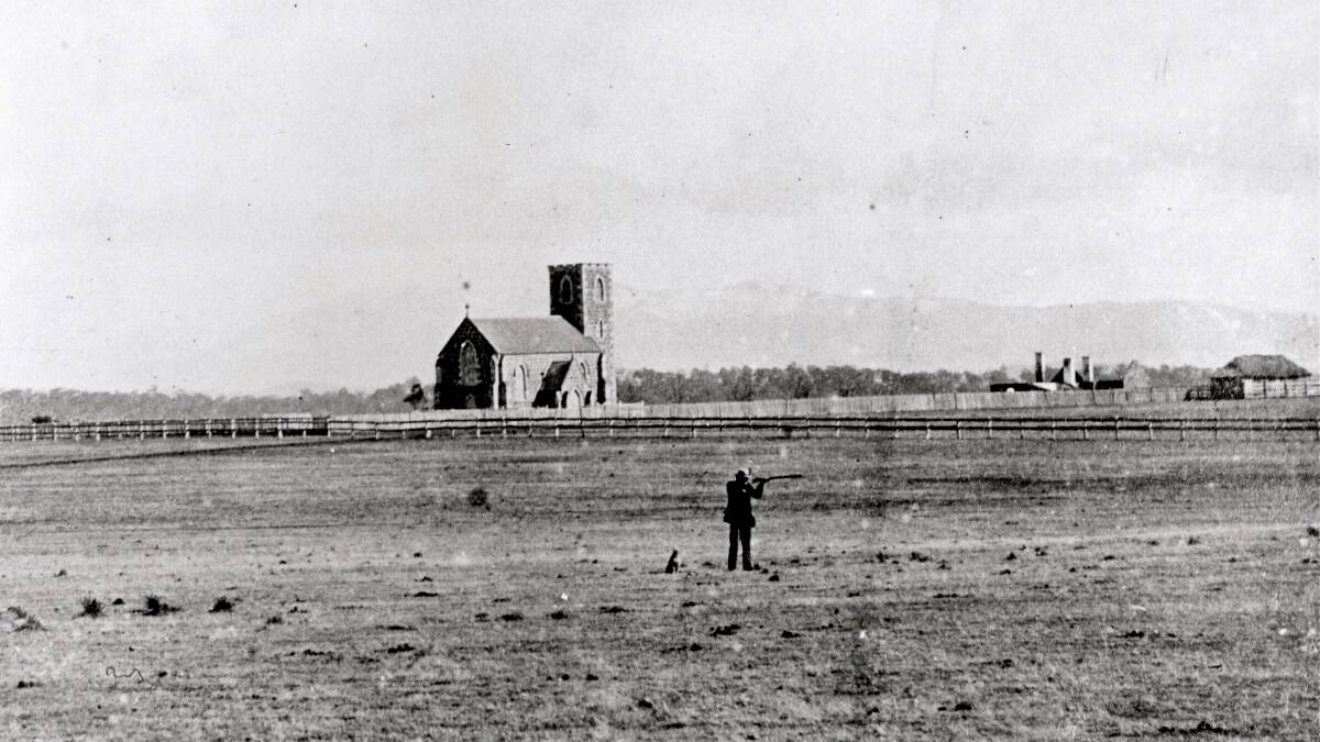 The church in the 1870s. This area is now Anzac Parade.