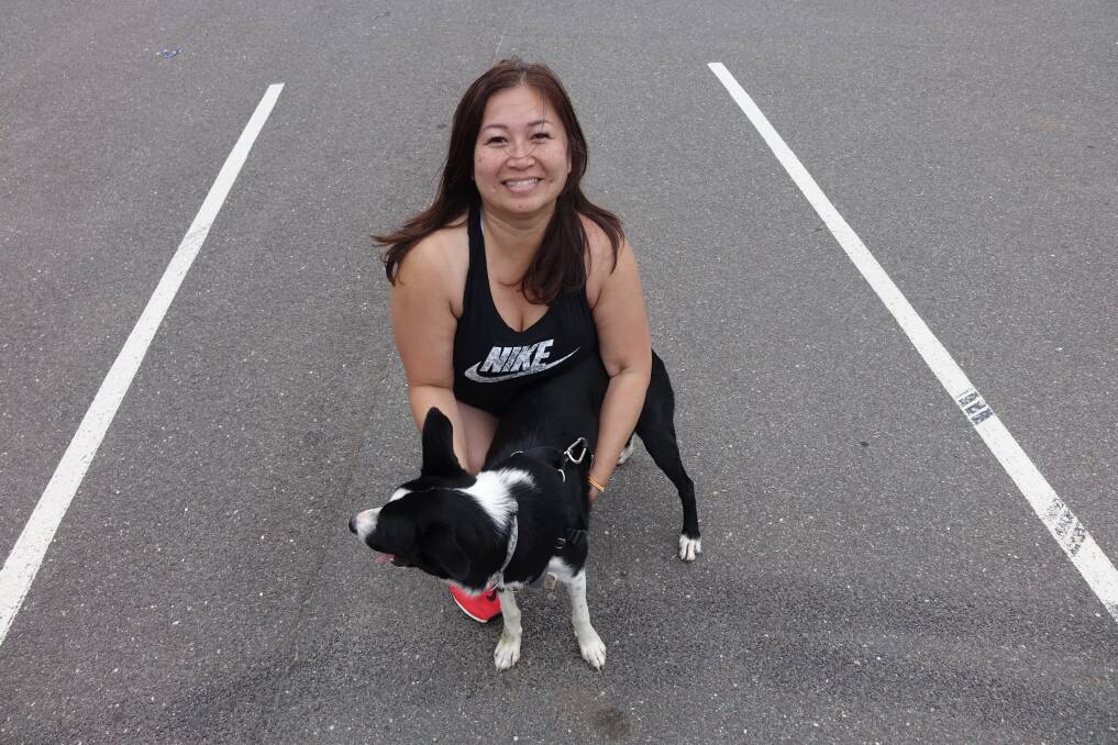 Lievia Thitheradge, with her dog MJ.
