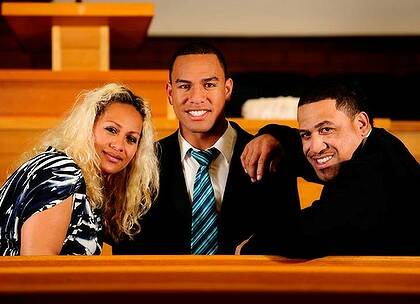 ‘‘Without fail he reads the Scriptures every day.’’ ... Sea Eagles winger William Hopoate with his parents, Brenda and John, who are proud of his decision to embark on a two-year Mormon mission.