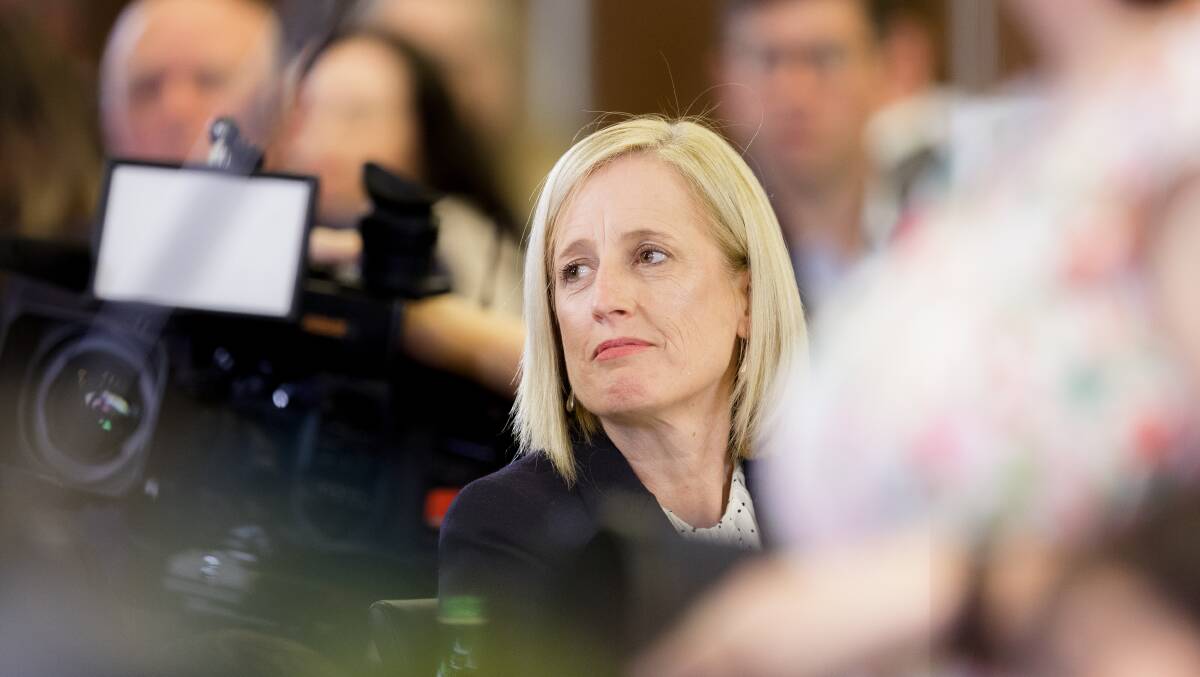 Finance Minister Katy Gallagher at the National Press Club. Picture by Sitthixay Ditthavong