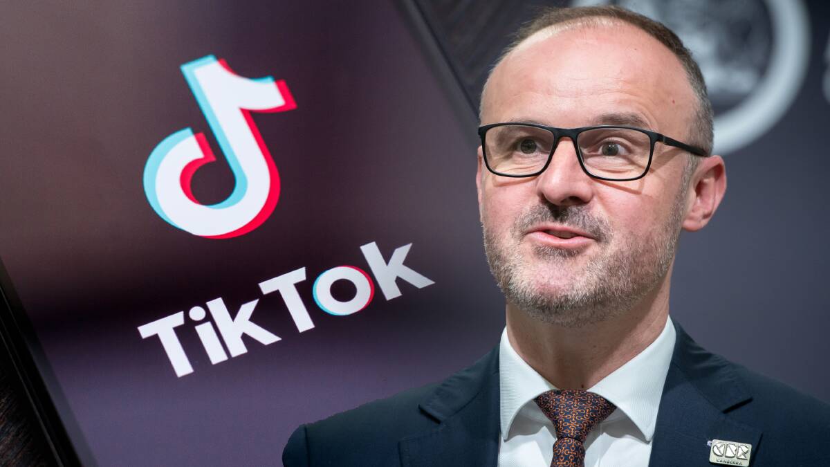Chief Minister Andrew Barr said the ACT government would follow suit on removing the app from ACT government-issued mobile phones if advised to do so. Pictures by Shutterstock and Elesa Kurtz