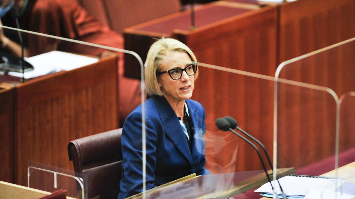 Senator Kristina Keneally in the Senate Chamber at Parliament House. Picture: Dion Georgopoulos
