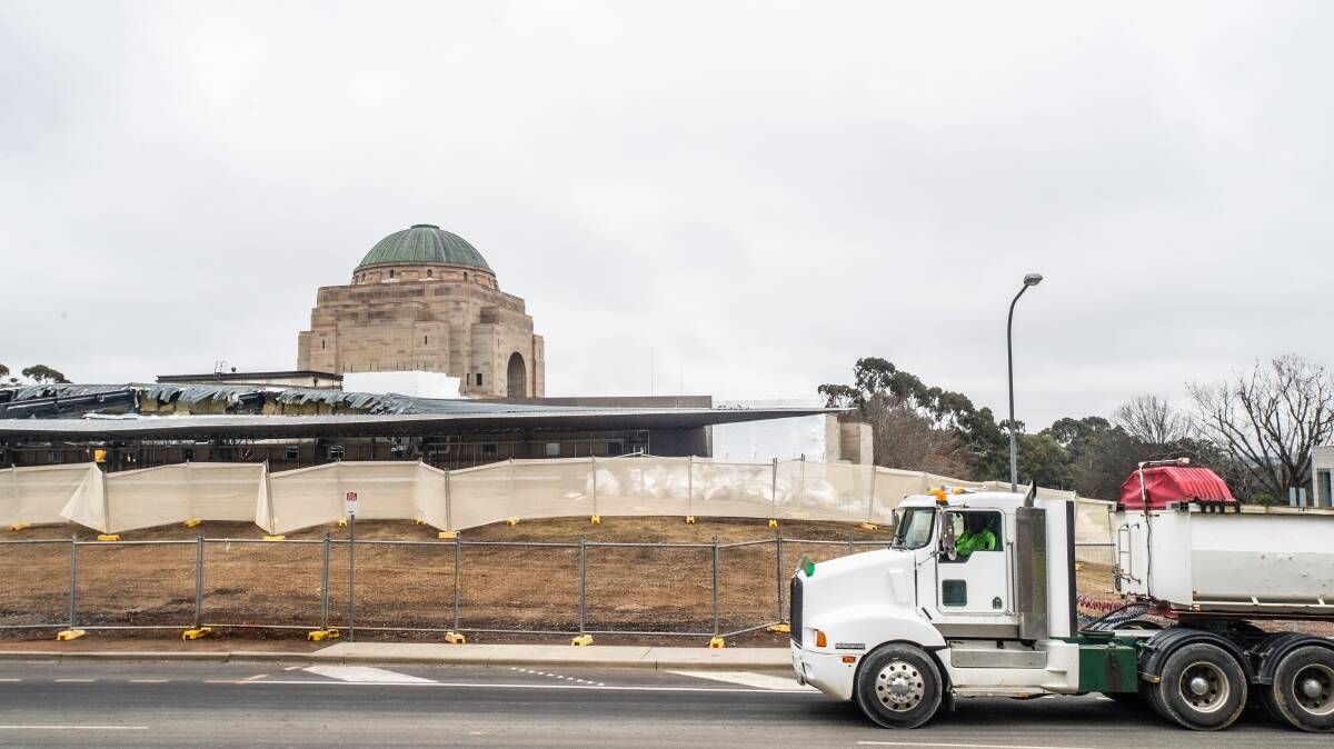 Demolition and construction work has commenced at the Australian War Memorial. Picture: Karleen Minney