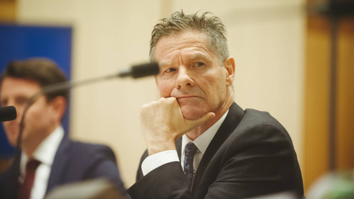 Australian Public Service Commissioner Peter Woolcott in Senate estimates in 2021. Picture by Dion Georgopoulos