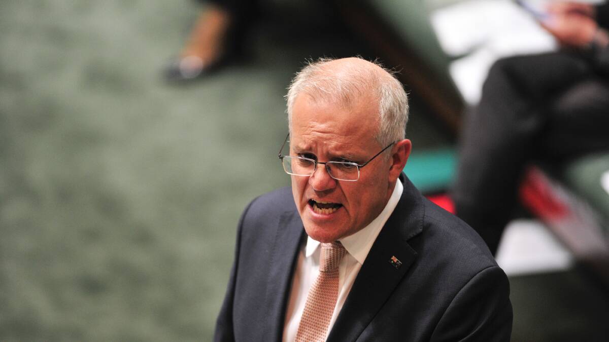 Prime Minister Scott Morrison during question time in February. Picture: Dion Georgopoulos