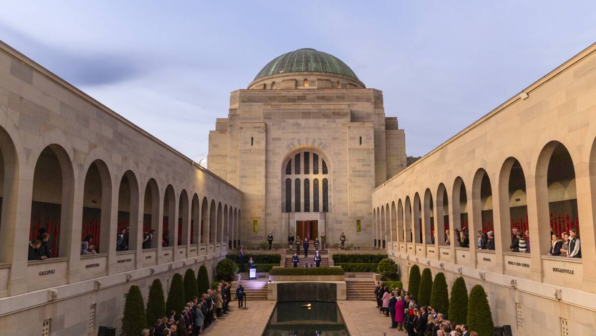 A Last Post ceremony at the Australian War Memorial earlier this year. Picture by Keegan Carroll