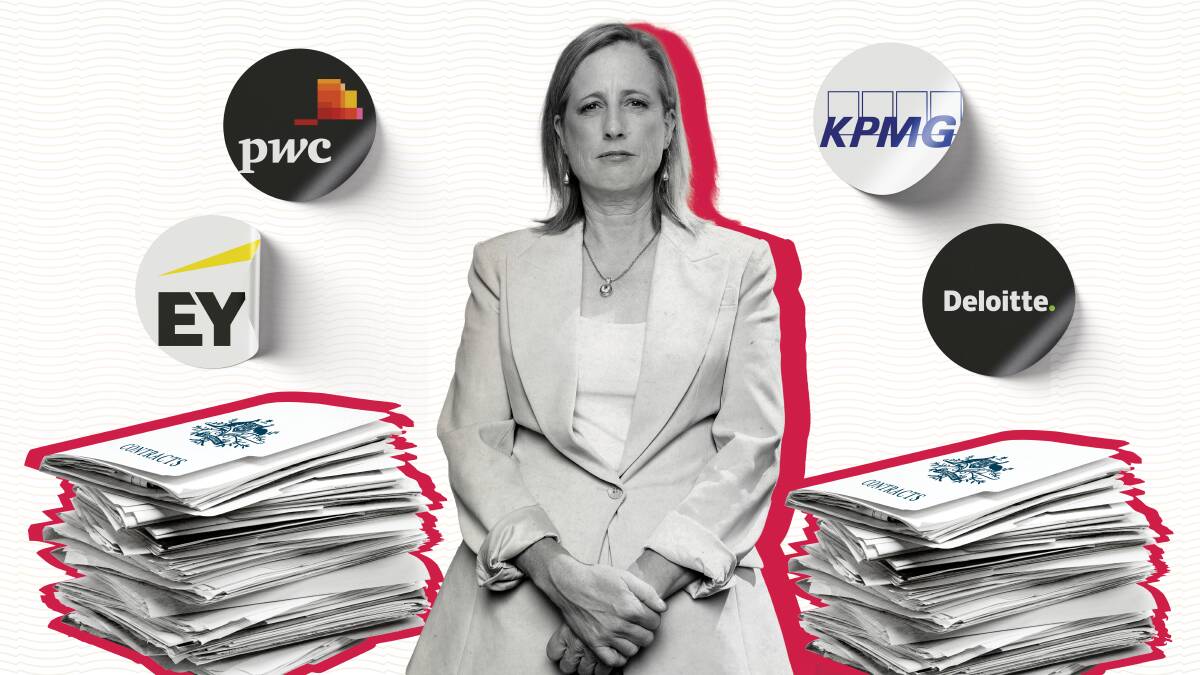 Finance Minister Katy Gallagher has promised to crack down on consultants and restore the Australian Public Service. Picture by Sitthixay Ditthavong. Graphic by Douglas Lima.