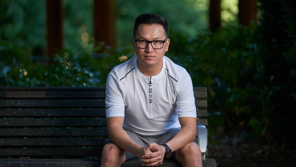 Refugee Zaki Haidari will join a peaceful rally at Parliament House on Tuesday urging the federal government to transition Afghan refugees from temporary protection visas. Picture: Matt Loxton