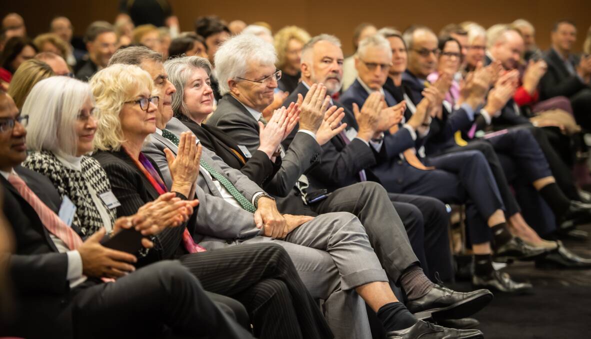 Secretaries and agency heads watched on as Australian Public Service Commissioner Peter Woolcott delivered his valedictory address. Picture by Karleen Minney