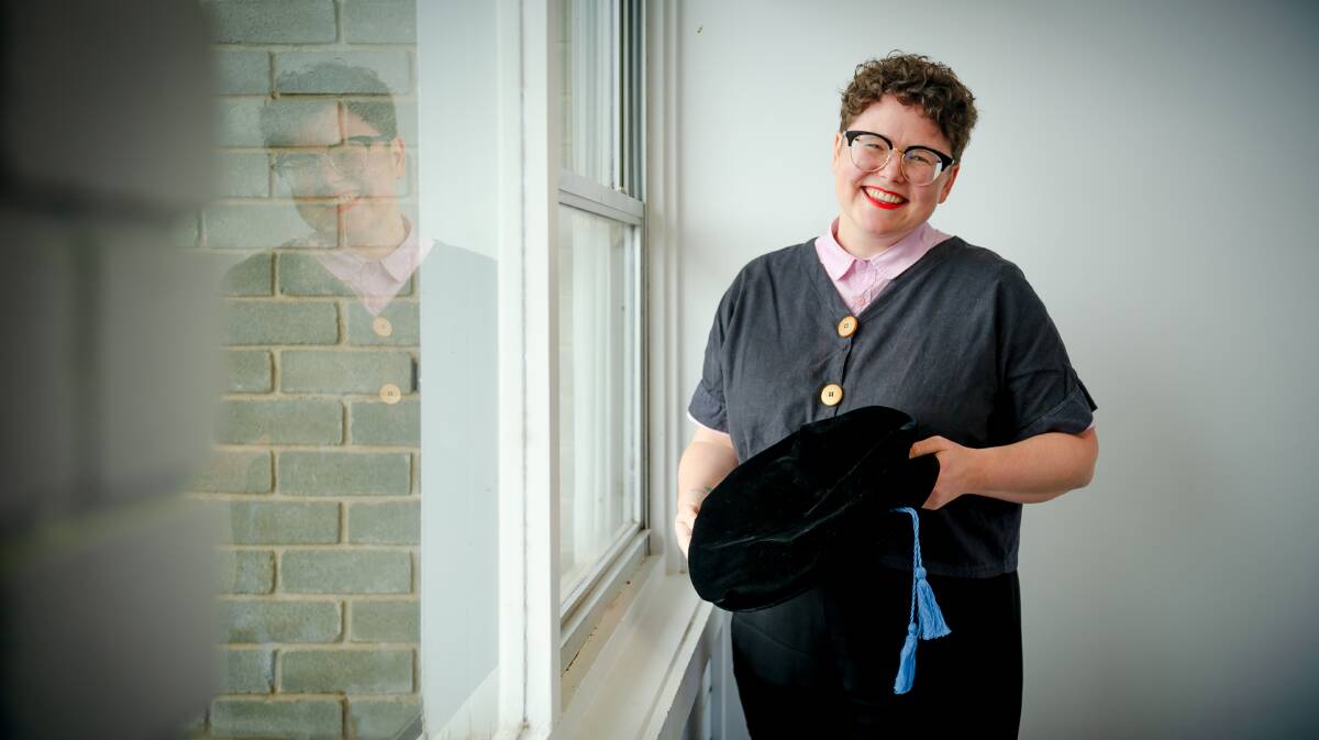 Dr Gemma Killen, who has recently completed her PhD at ANU, talks about her adversity as a member of the LGBTQIA+ community. Picture: Elesa Kurtz