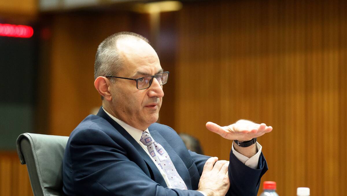 Department of Home Affairs Secretary Mike Pezzullo during Senate estimates. Picture: Sitthixay Ditthavong