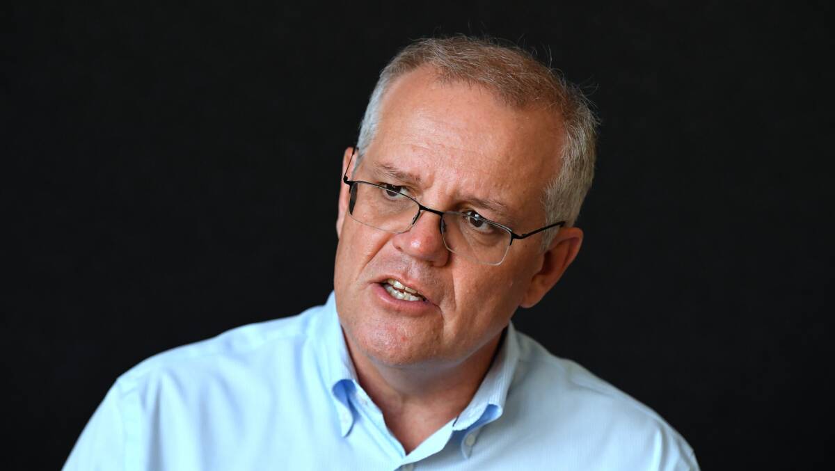 Prime Minister Scott Morrison in Palmerston, Darwin today. Picture: AAP