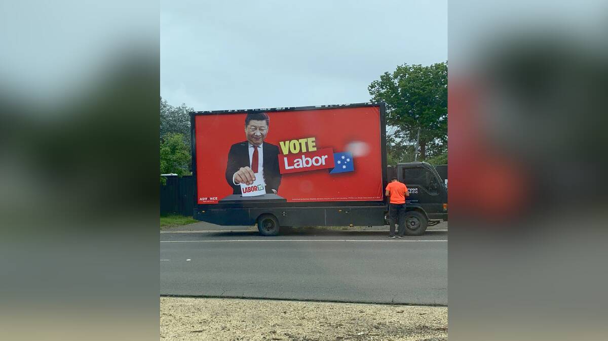An image of the anti-Labor advertising seen on the streets of Canberra. Picture: Twitter/AndrewBrownAU