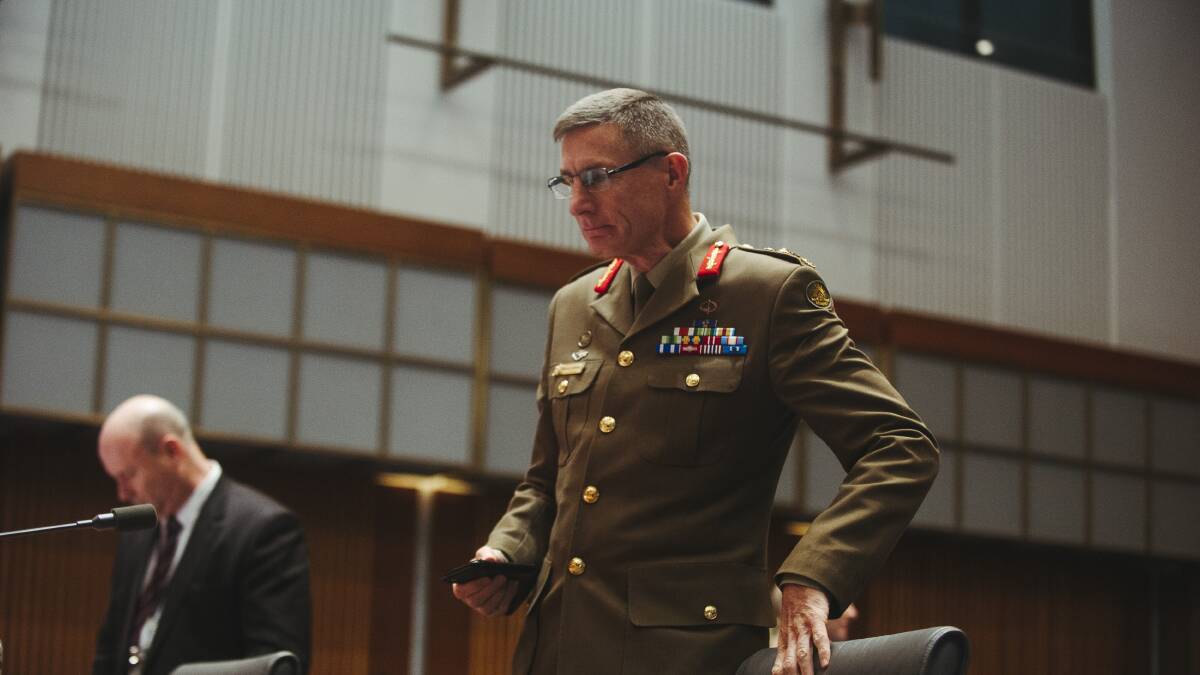 Chief of the Defence Force General Angus Campbell at an estimates hearing last year. Picture: Dion Georgopoulos