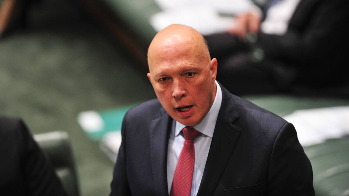 Defence Minister Peter Dutton during Question Time at Parliament House in Canberra on February 10, 2022. Picture: Dion Georgopoulos