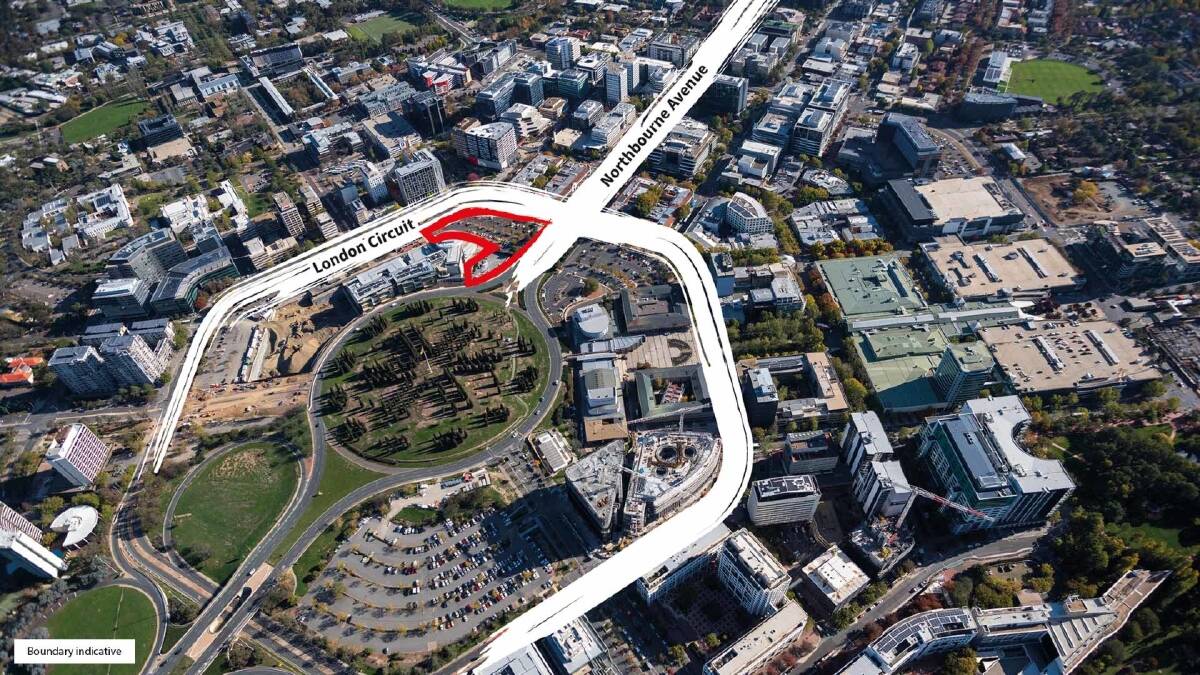 The London Quarter site in Civic where an 11-storey office will be developed for federal government departments. Picture supplied