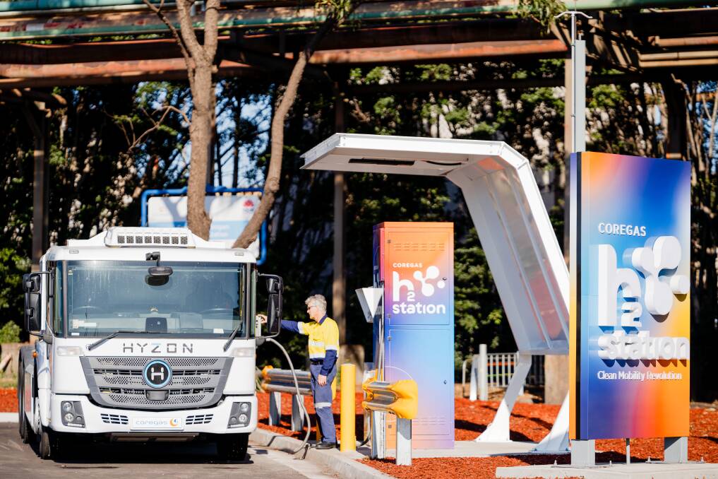 The H2 hydrogen refuelling station operated by Coregas employee Chris Rouse. Picture supplied