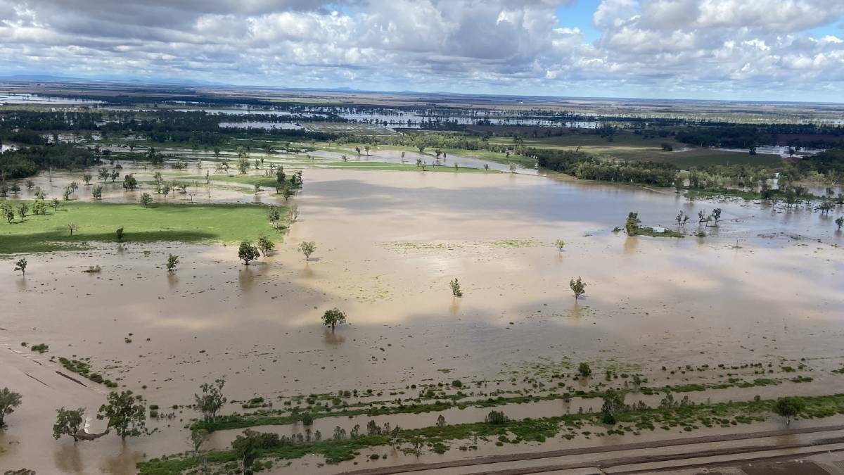 Floodwater in Moree submerged parts of the town.