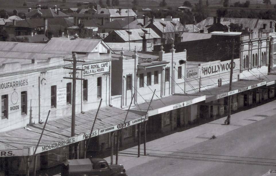 HISTORIC: The Royal and Hollywood cafes in Church street, circa 1950. Photo: Mudgee Museum and Historical Society. 