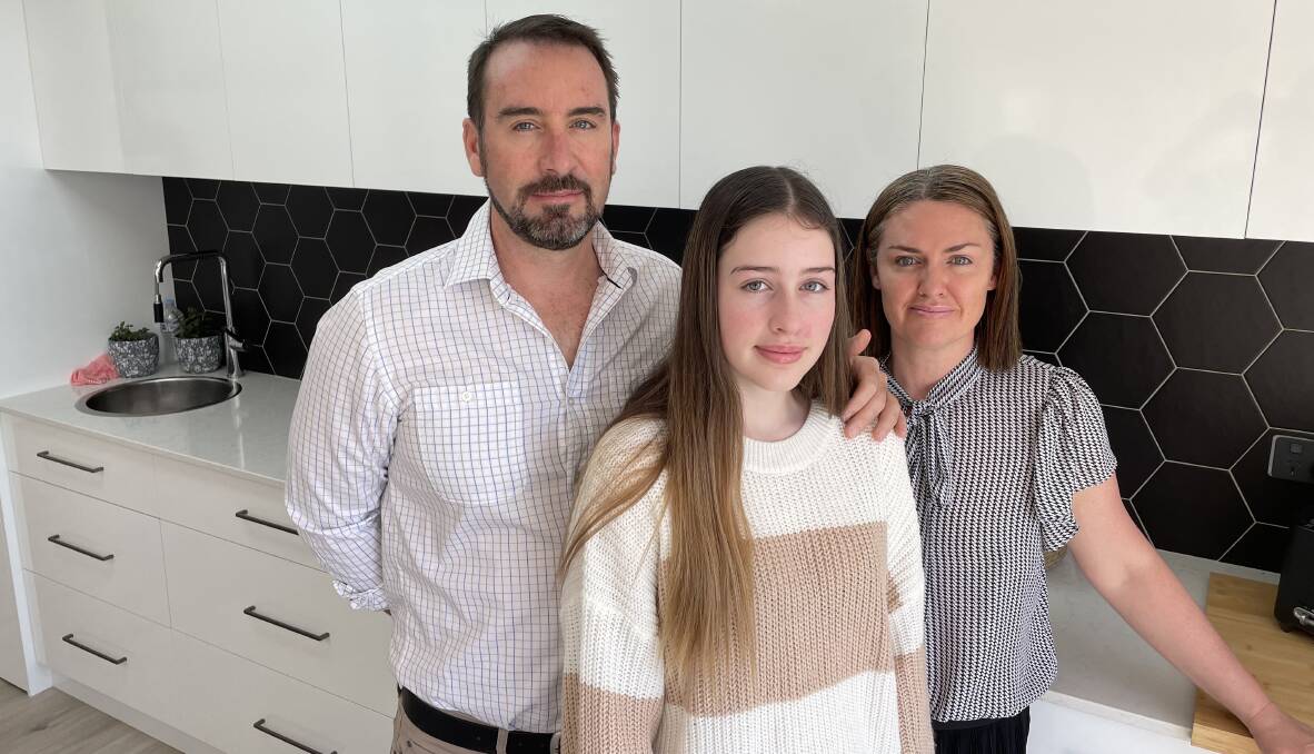 LONG ROAD: Abby Chamberlain, with dad Greg and mum Larissa, spent more than a year looking for answers. Picture: Penny Burfitt